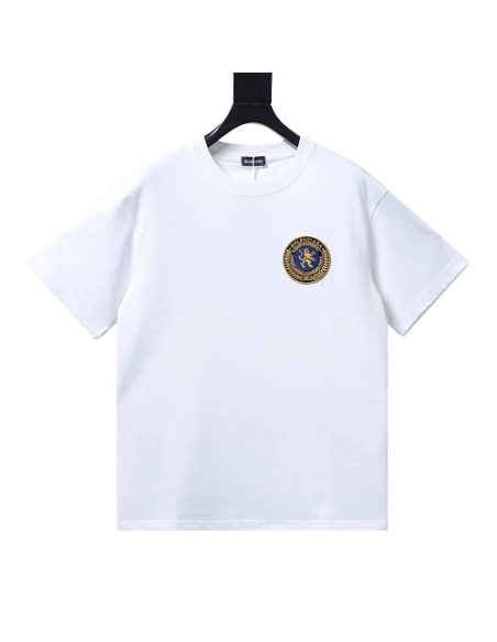Balenciaga Chest Badge Embroidered T-Shirt White,Balenciaga T-Shirts,T-Shirts,CLOTHES