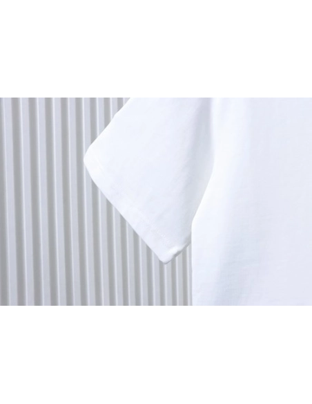 Balenciaga Chest Badge Embroidered T-Shirt White,Balenciaga T-Shirts,T-Shirts,CLOTHES