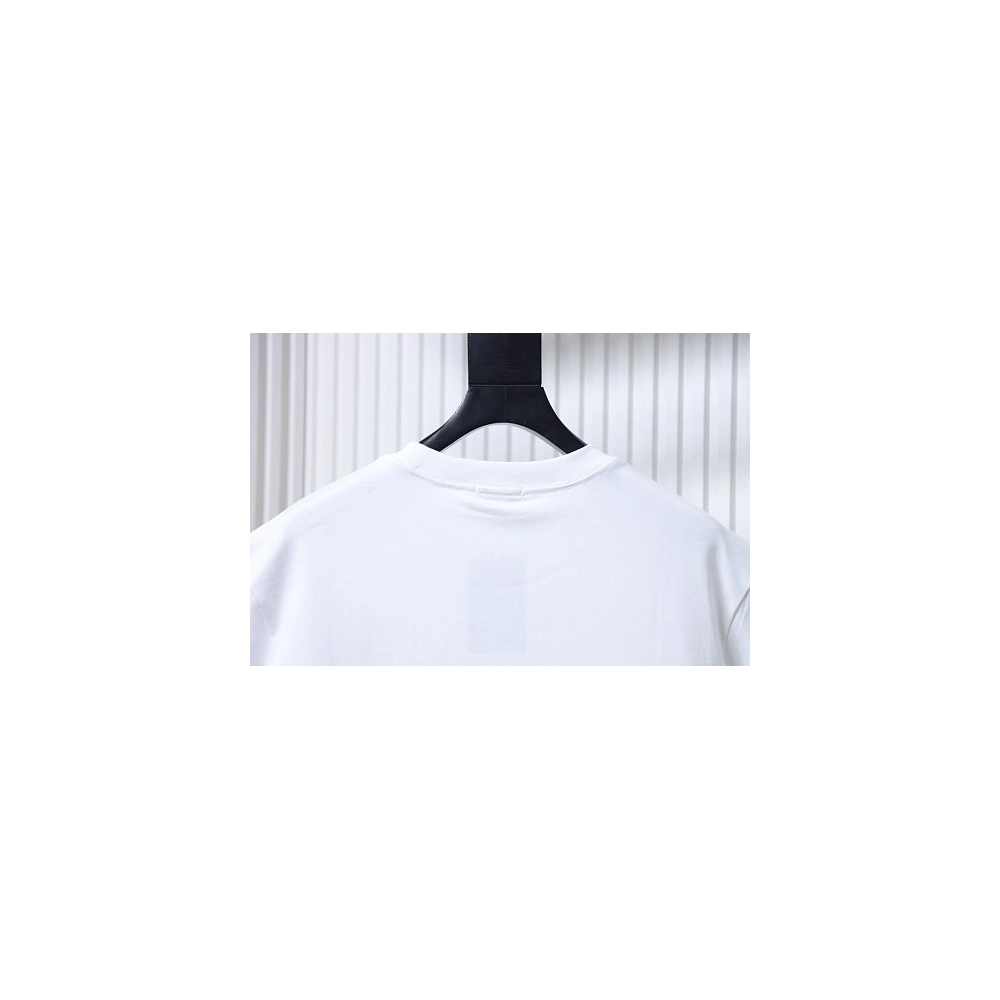 Balenciaga Chest Badge Embroidered T-Shirt White,Balenciaga T-Shirts,T-Shirts,CLOTHES