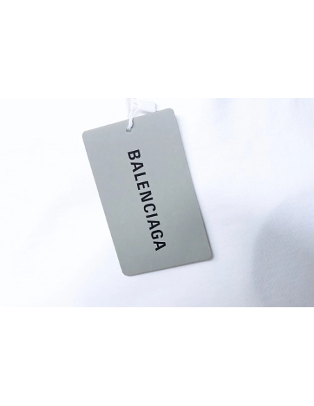 Balenciaga Chest Badge Embroidered T-Shirt White,Balenciaga T-Shirts,T-Shirts,CLOTHES