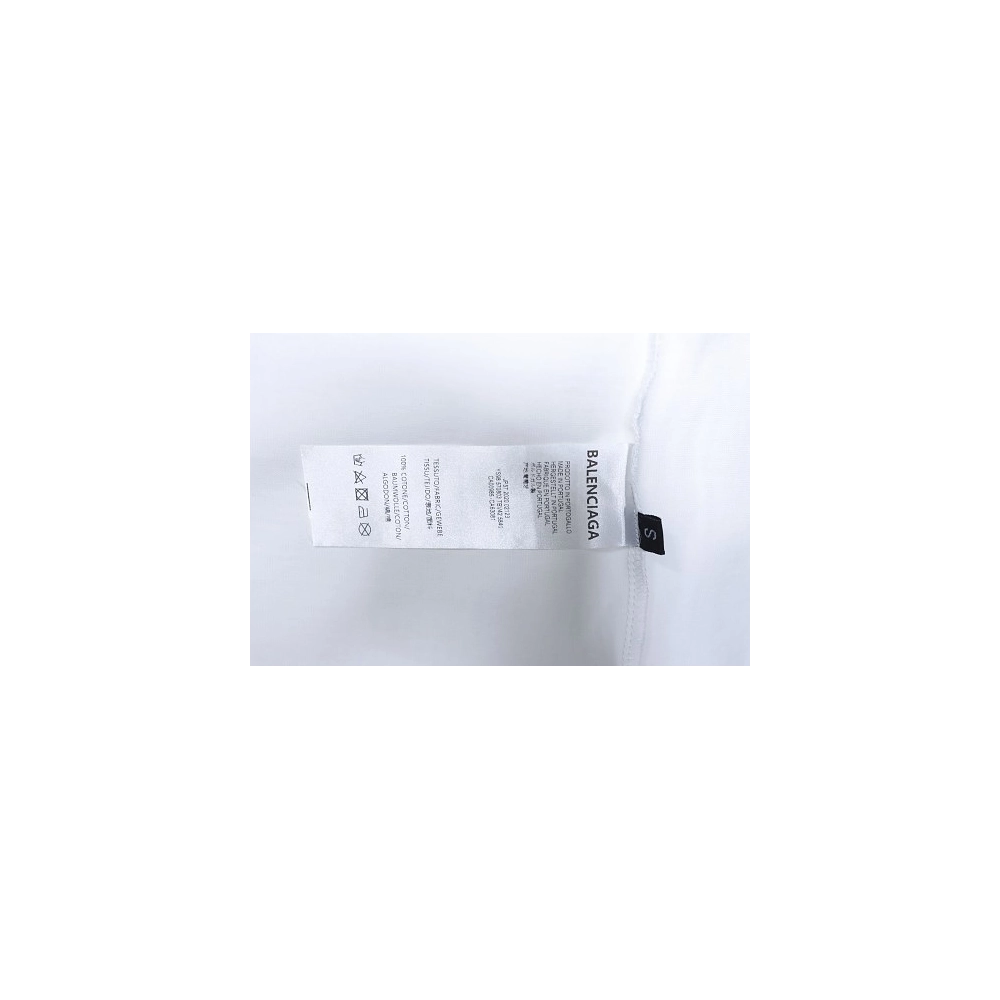 Balenciaga Chest Badge Embroidered T-Shirt White,Balenciaga T-Shirts,T-Shirts,CLOTHES