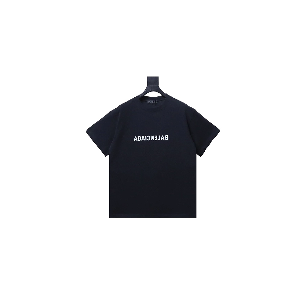 Balenciaga Inverted Letter Print T-Shirt Black,Balenciaga T-Shirts,T-Shirts,CLOTHES