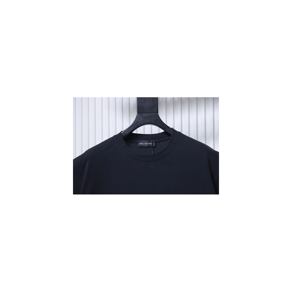 Balenciaga Inverted Letter Print T-Shirt Black,Balenciaga T-Shirts,T-Shirts,CLOTHES