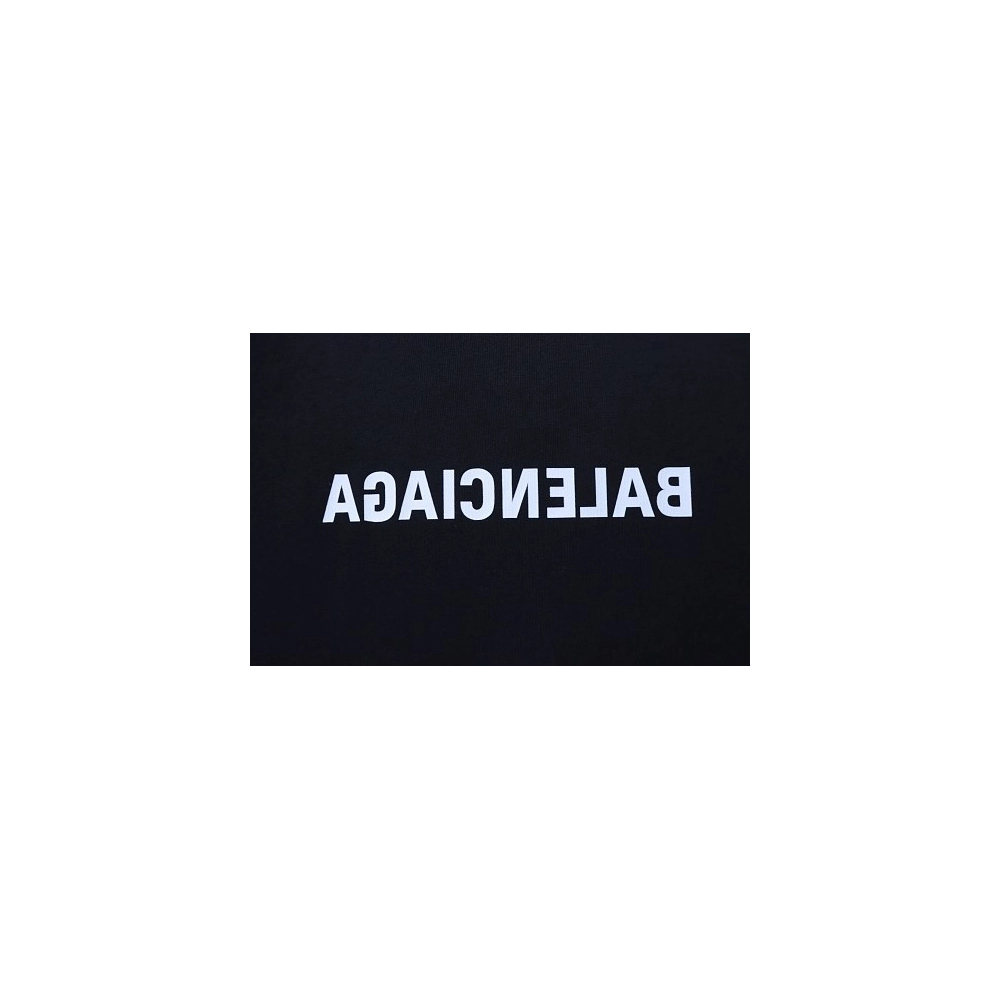 Balenciaga Inverted Letter Print T-Shirt Black,Balenciaga T-Shirts,T-Shirts,CLOTHES
