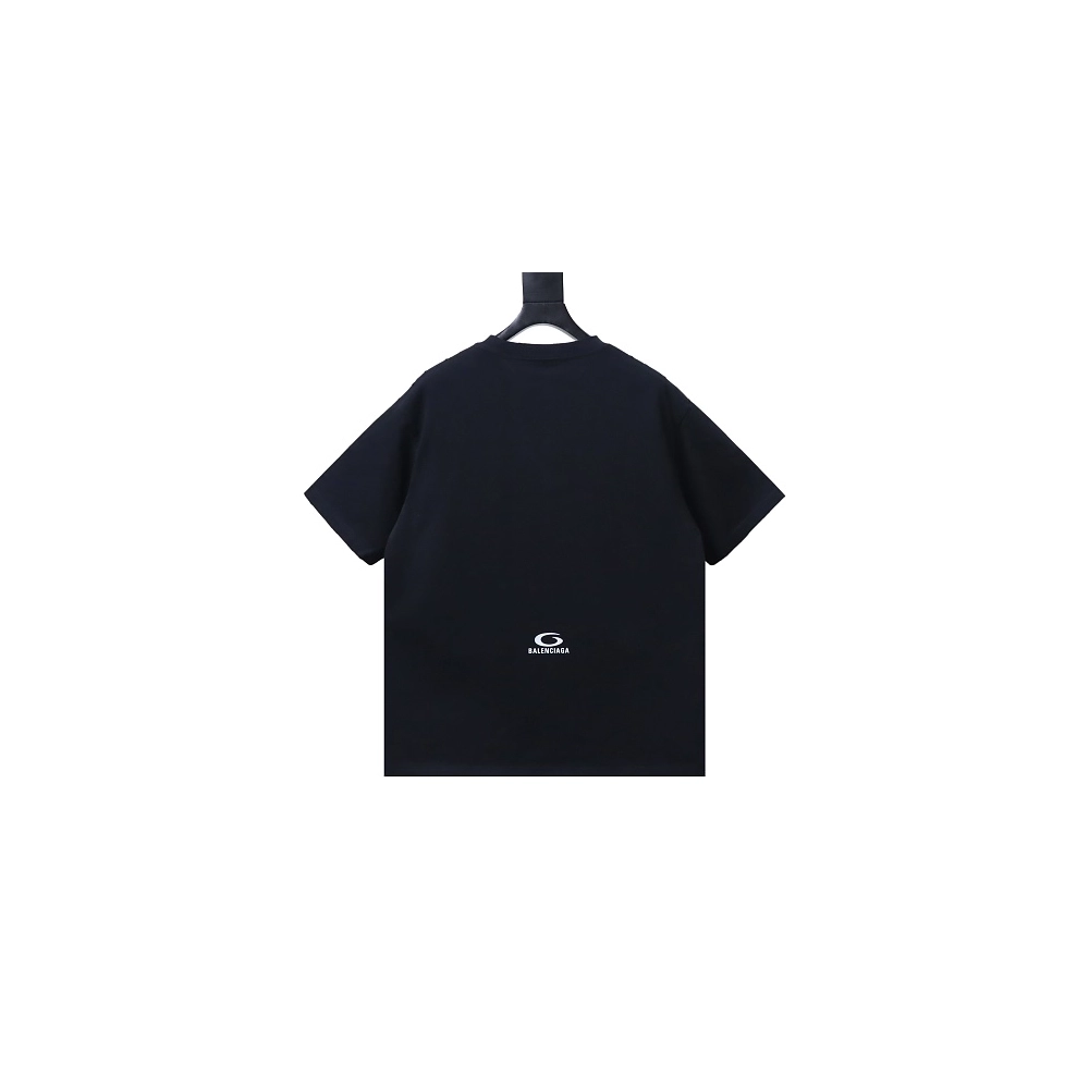 Balenciaga Ring-Print Letter T-Shirt Black,Balenciaga T-Shirts,T-Shirts,CLOTHES