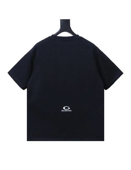 Balenciaga Ring-Print Letter T-Shirt Black,Balenciaga T-Shirts,T-Shirts,CLOTHES