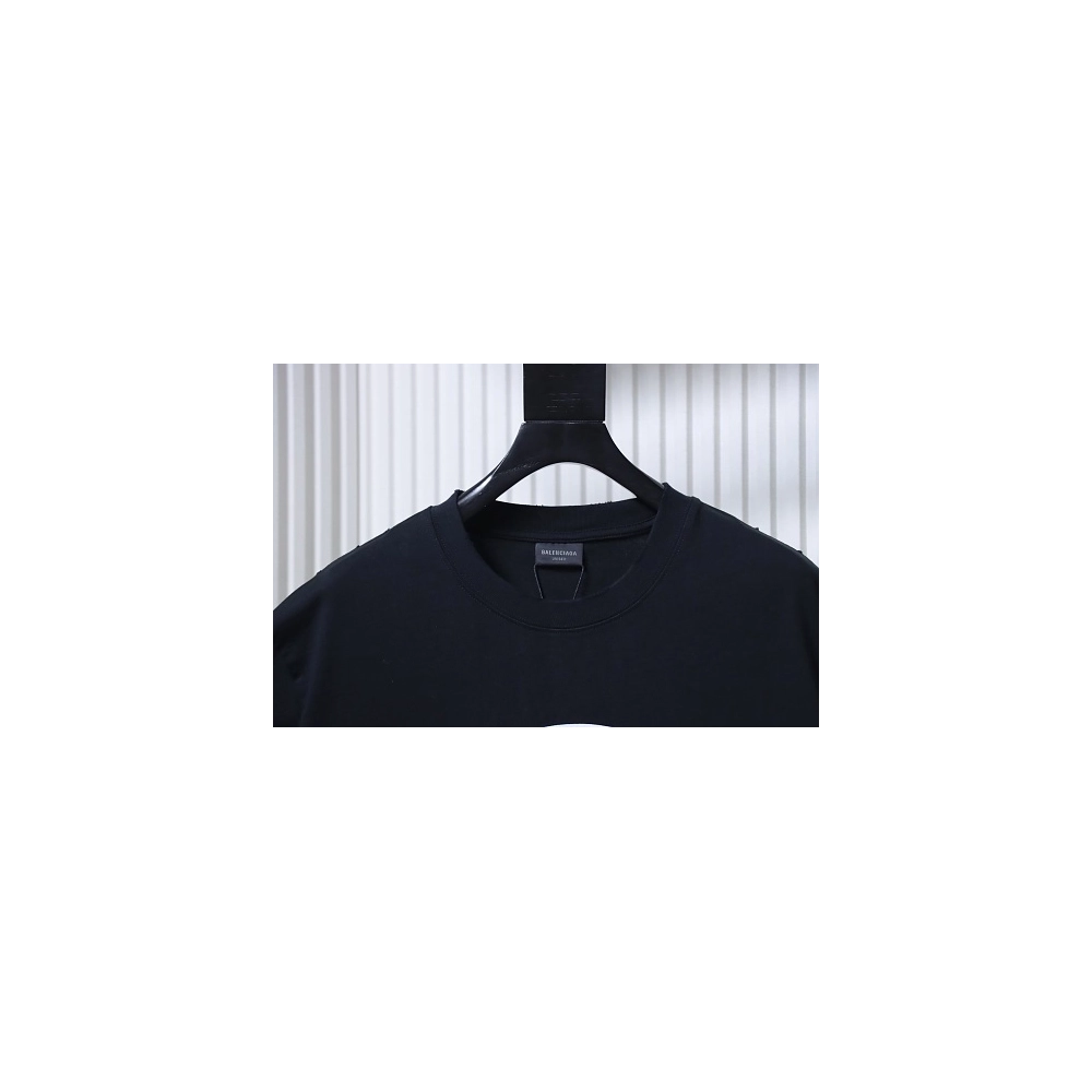 Balenciaga Ring-Print Letter T-Shirt Black,Balenciaga T-Shirts,T-Shirts,CLOTHES