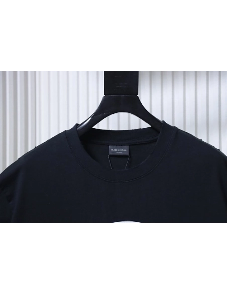 Balenciaga Ring-Print Letter T-Shirt Black,Balenciaga T-Shirts,T-Shirts,CLOTHES