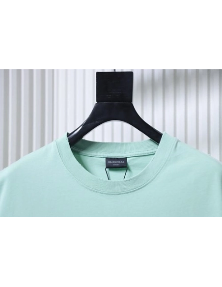 Balenciaga Ring-Print Letter T-Shirt Green,Balenciaga T-Shirts,T-Shirts,CLOTHES