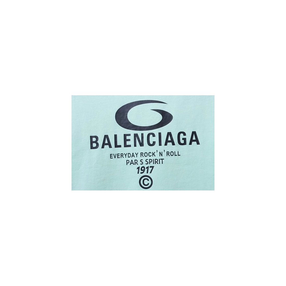 Balenciaga Ring-Print Letter T-Shirt Green,Balenciaga T-Shirts,T-Shirts,CLOTHES