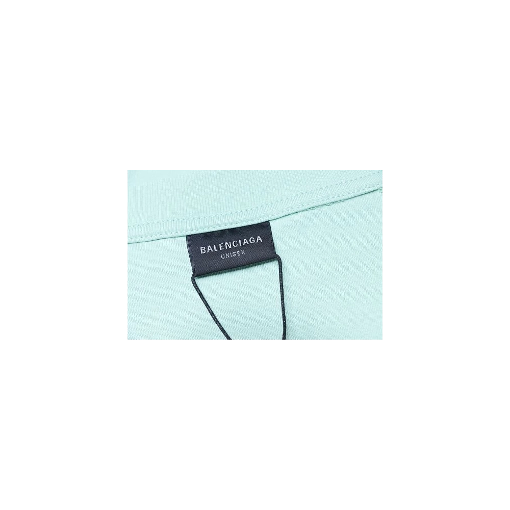 Balenciaga Ring-Print Letter T-Shirt Green,Balenciaga T-Shirts,T-Shirts,CLOTHES