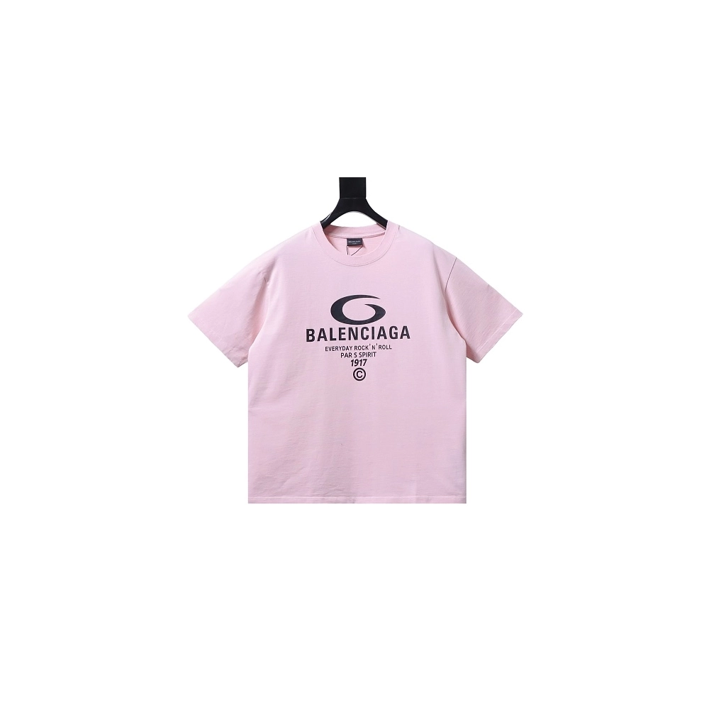 Balenciaga Ring-Print Letter T-Shirt Pink,Balenciaga T-Shirts,T-Shirts,CLOTHES
