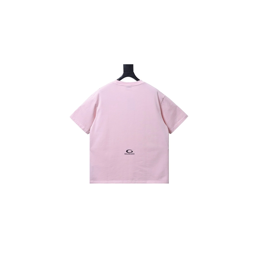 Balenciaga Ring-Print Letter T-Shirt Pink,Balenciaga T-Shirts,T-Shirts,CLOTHES