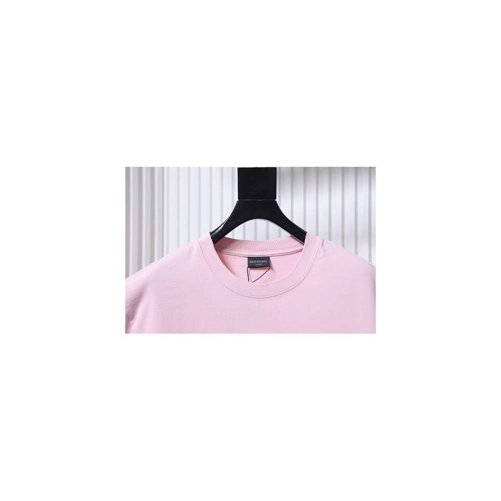 Balenciaga Ring-Print Letter T-Shirt Pink,Balenciaga T-Shirts,T-Shirts,CLOTHES
