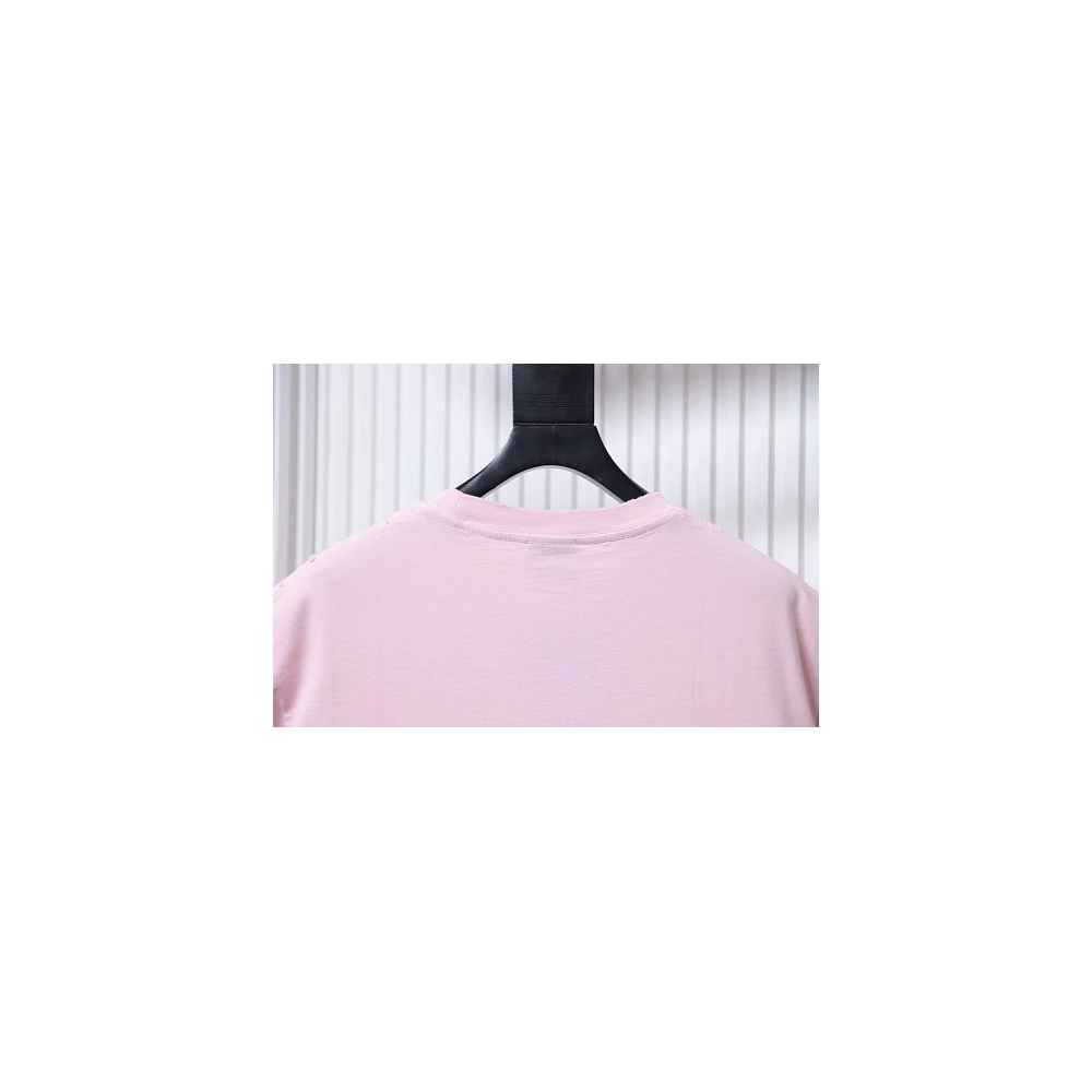 Balenciaga Ring-Print Letter T-Shirt Pink,Balenciaga T-Shirts,T-Shirts,CLOTHES