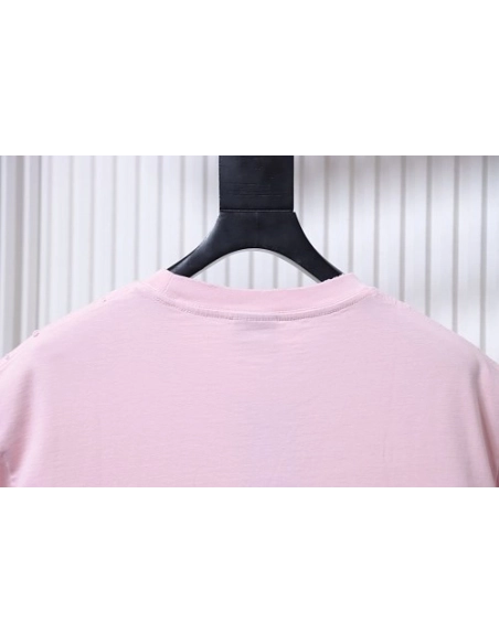 Balenciaga Ring-Print Letter T-Shirt Pink,Balenciaga T-Shirts,T-Shirts,CLOTHES