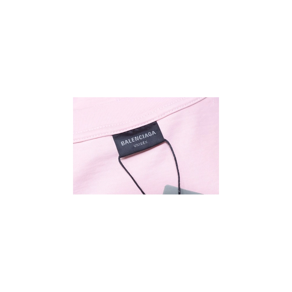 Balenciaga Ring-Print Letter T-Shirt Pink,Balenciaga T-Shirts,T-Shirts,CLOTHES