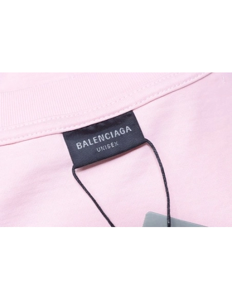 Balenciaga Ring-Print Letter T-Shirt Pink,Balenciaga T-Shirts,T-Shirts,CLOTHES