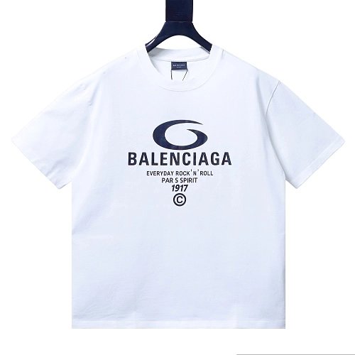Balenciaga Ring-Print Letter T-Shirt White,Balenciaga T-Shirts,T-Shirts,CLOTHES