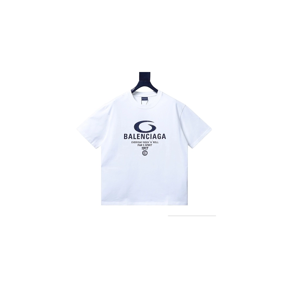 Balenciaga Ring-Print Letter T-Shirt White,Balenciaga T-Shirts,T-Shirts,CLOTHES
