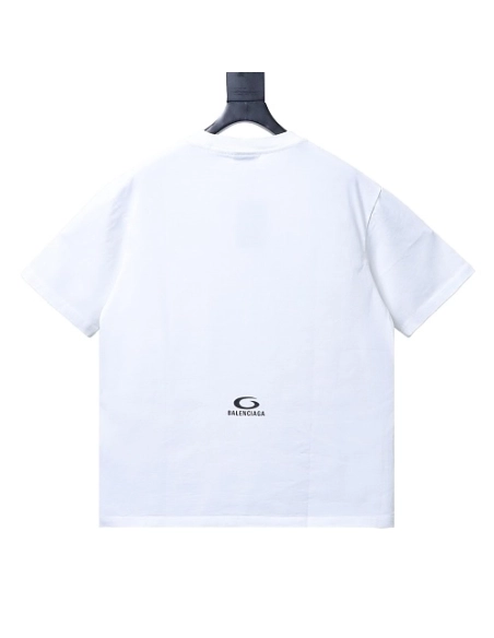Balenciaga Ring-Print Letter T-Shirt White,Balenciaga T-Shirts,T-Shirts,CLOTHES
