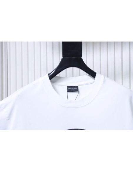 Balenciaga Ring-Print Letter T-Shirt White,Balenciaga T-Shirts,T-Shirts,CLOTHES