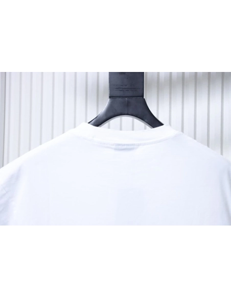 Balenciaga Ring-Print Letter T-Shirt White,Balenciaga T-Shirts,T-Shirts,CLOTHES