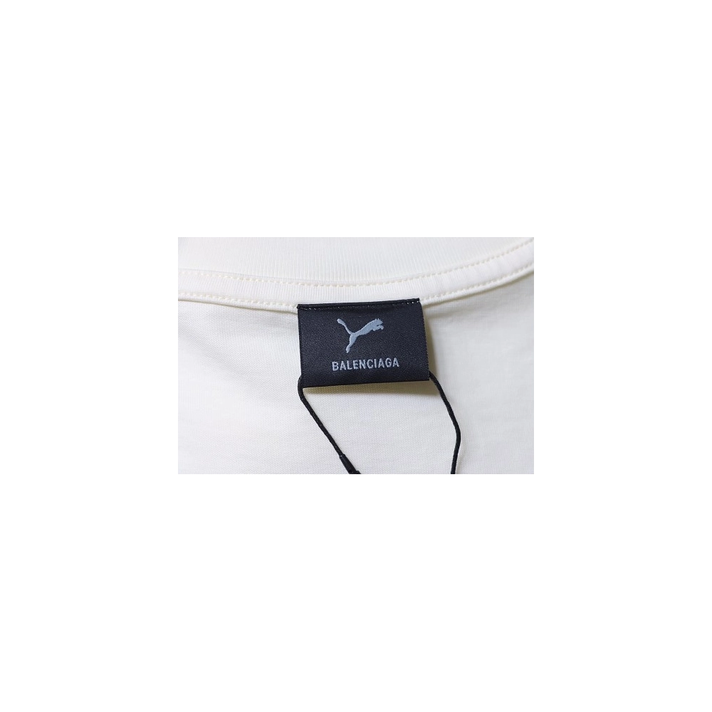 Balenciaga x Puma Printed T-Shirt White,Balenciaga T-Shirts,T-Shirts,CLOTHES