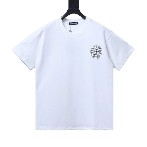 Chrome Hearts Horseshoe Logo Back-Print T-Shirt White,Chrome Hearts T-Shirts,T-Shirts,CLOTHES