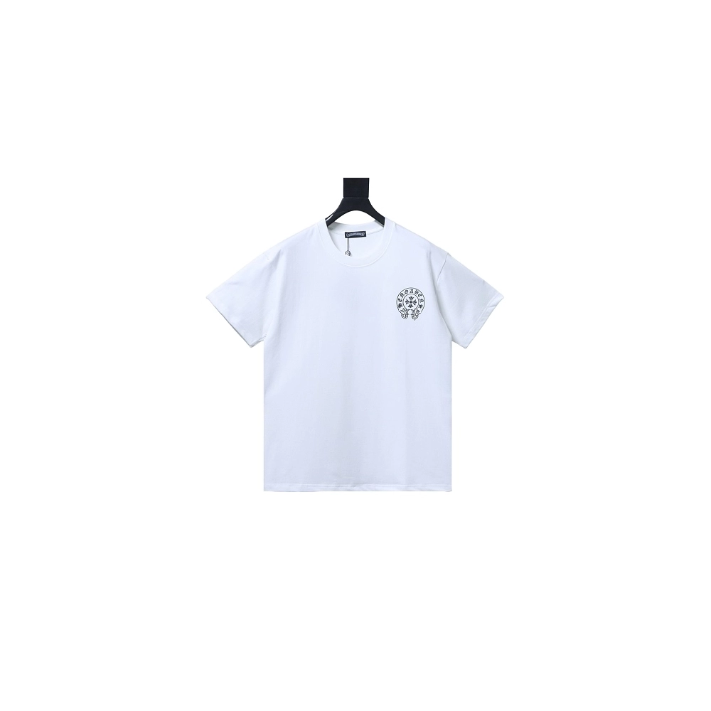 Chrome Hearts Horseshoe Logo Back-Print T-Shirt White,Chrome Hearts T-Shirts,T-Shirts,CLOTHES