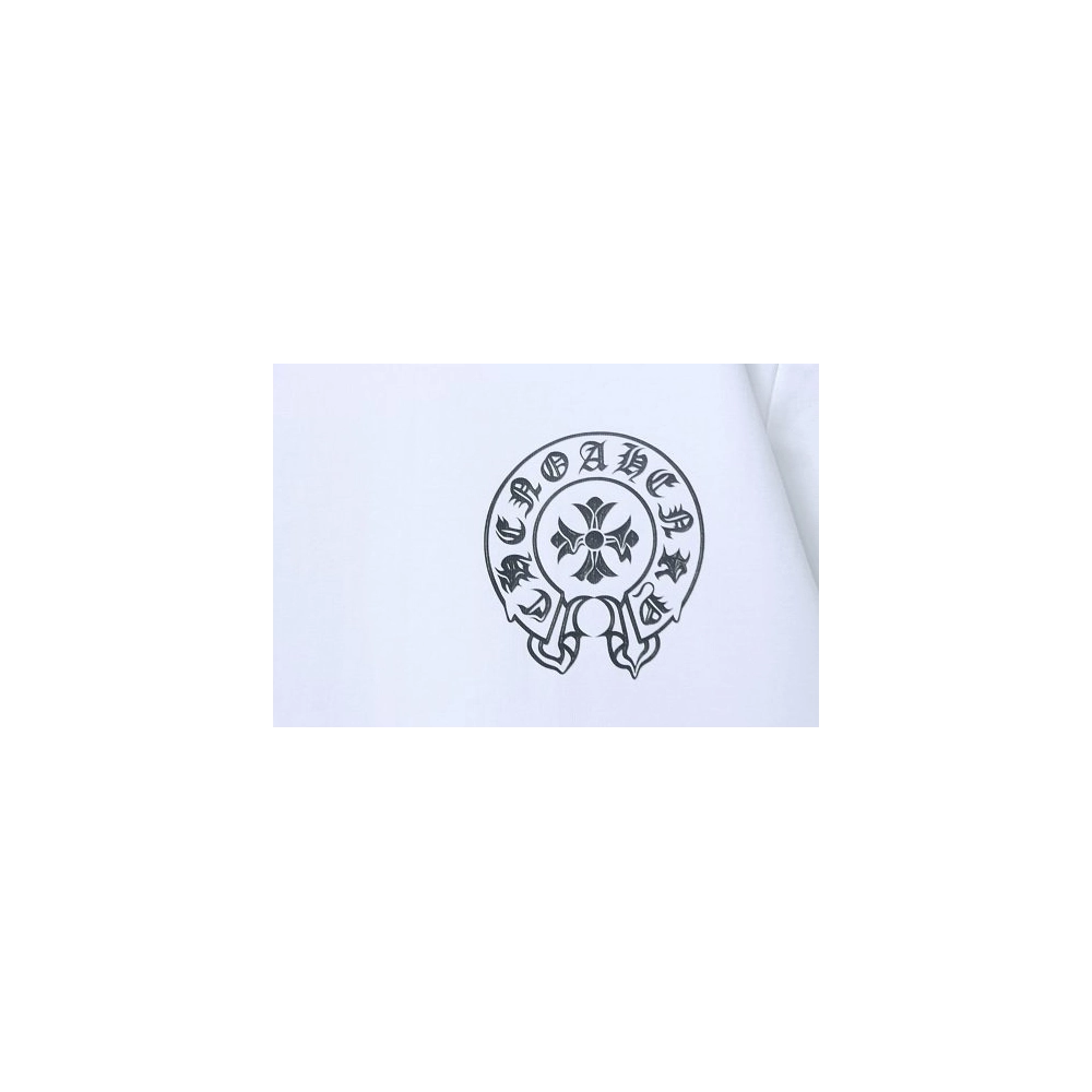 Chrome Hearts Horseshoe Logo Back-Print T-Shirt White,Chrome Hearts T-Shirts,T-Shirts,CLOTHES