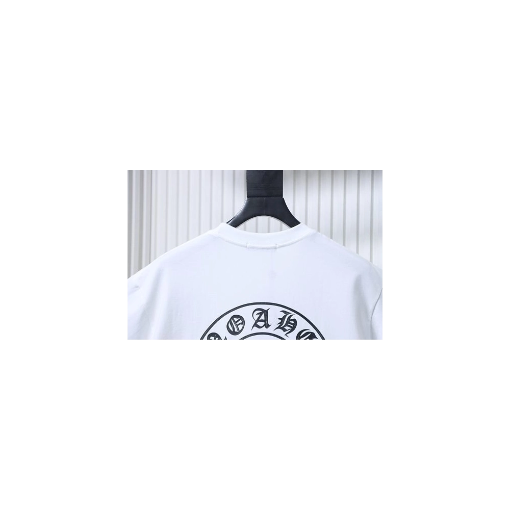 Chrome Hearts Horseshoe Logo Back-Print T-Shirt White,Chrome Hearts T-Shirts,T-Shirts,CLOTHES