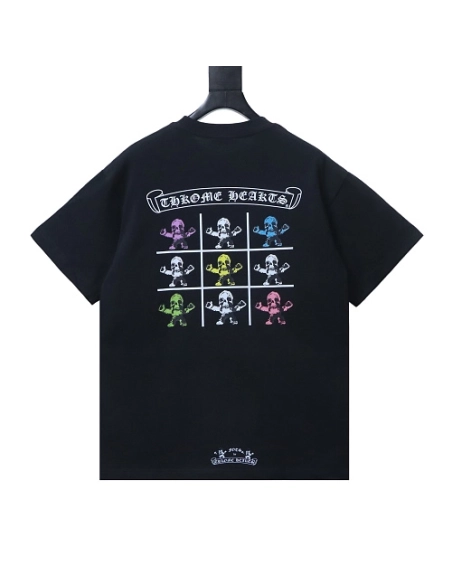 Chrome Hearts Nine-Panel Skull Print T-shirt Black,Chrome Hearts T-Shirts,T-Shirts,CLOTHES