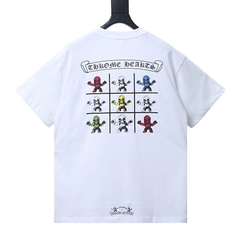 Chrome Hearts Nine-Panel Skull Print T-shirt White,Chrome Hearts T-Shirts,T-Shirts,CLOTHES