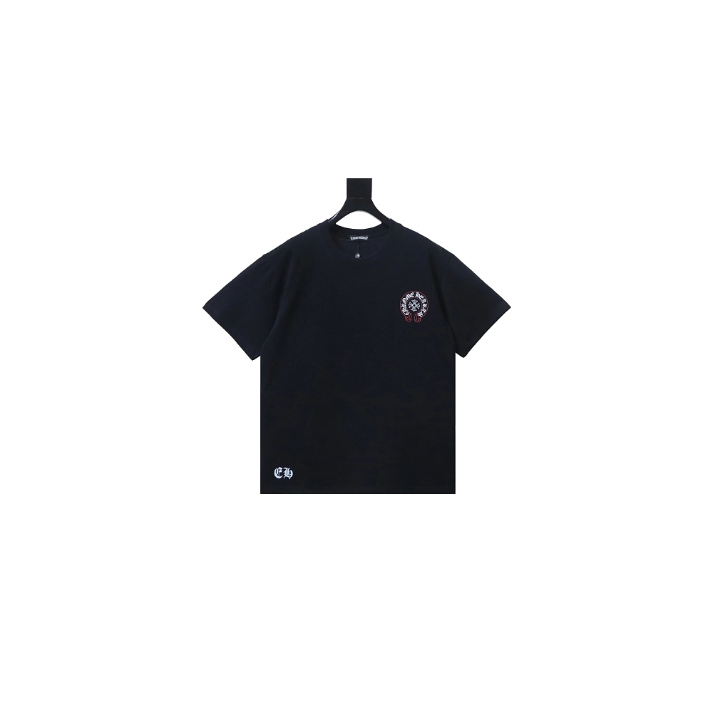 Chrome Hearts Pink-Trimmed Horseshoe T-shirt Black,Chrome Hearts T-Shirts,T-Shirts,CLOTHES