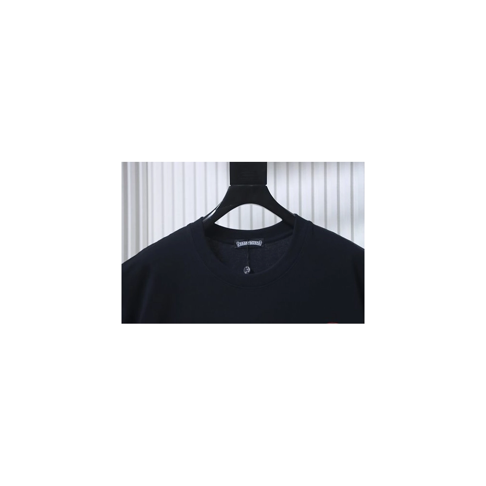 Chrome Hearts Pink-Trimmed Horseshoe T-shirt Black,Chrome Hearts T-Shirts,T-Shirts,CLOTHES