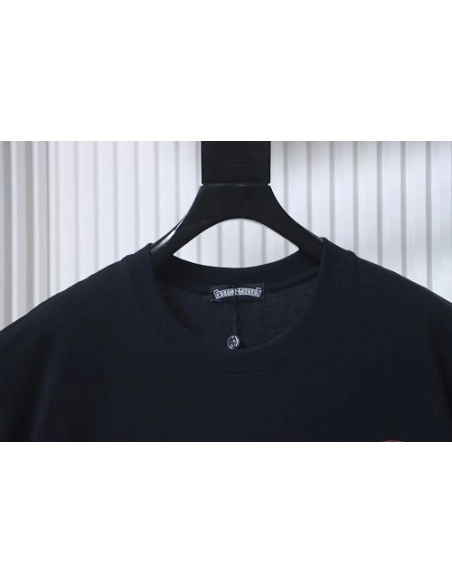 Chrome Hearts Pink-Trimmed Horseshoe T-shirt Black,Chrome Hearts T-Shirts,T-Shirts,CLOTHES