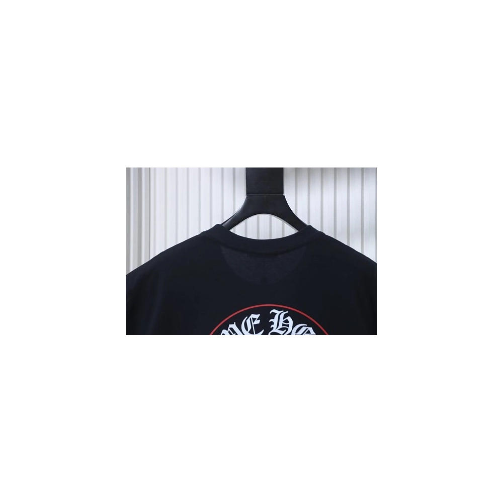 Chrome Hearts Pink-Trimmed Horseshoe T-shirt Black,Chrome Hearts T-Shirts,T-Shirts,CLOTHES