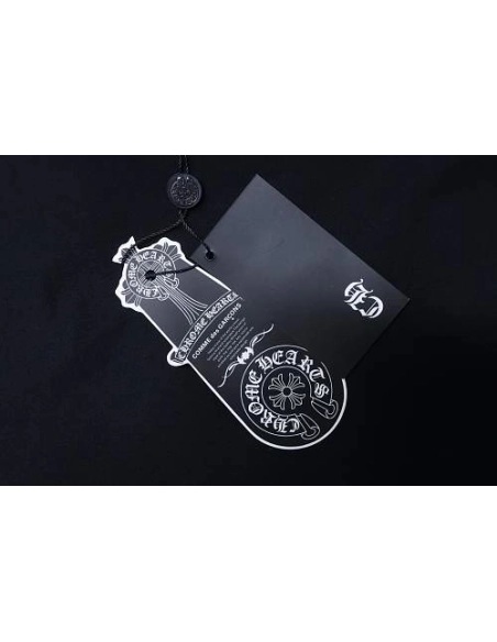 Chrome Hearts Pink-Trimmed Horseshoe T-shirt Black,Chrome Hearts T-Shirts,T-Shirts,CLOTHES