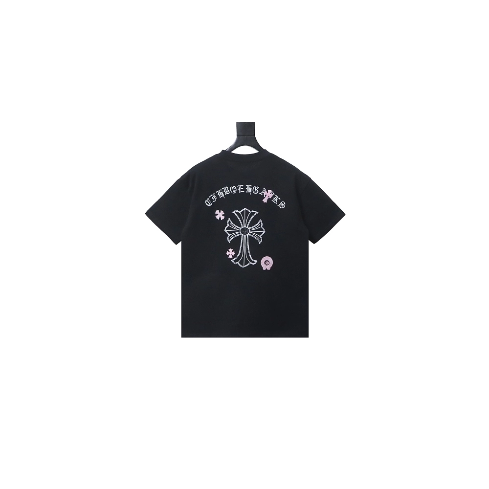 Chrome Hearts Sanskrit Cross Embroidered T-Shirt Black,Chrome Hearts T-Shirts,T-Shirts,CLOTHES