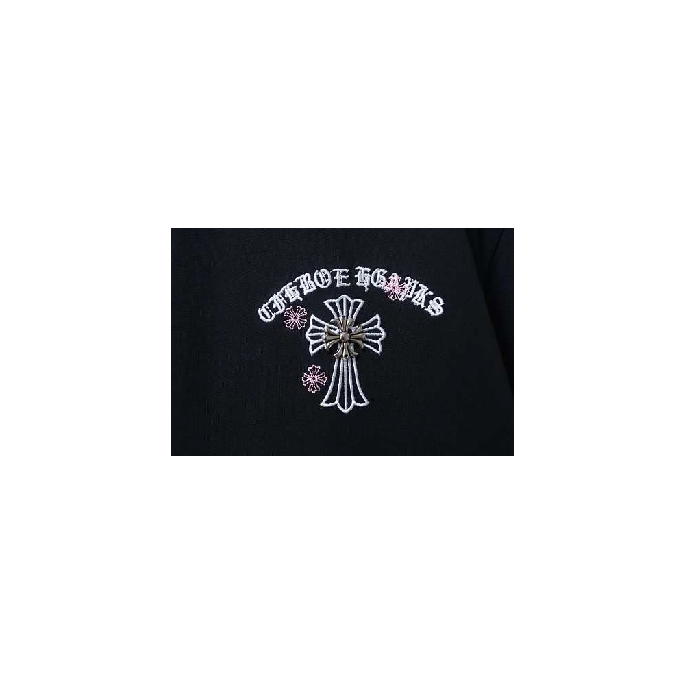 Chrome Hearts Sanskrit Cross Embroidered T-Shirt Black,Chrome Hearts T-Shirts,T-Shirts,CLOTHES