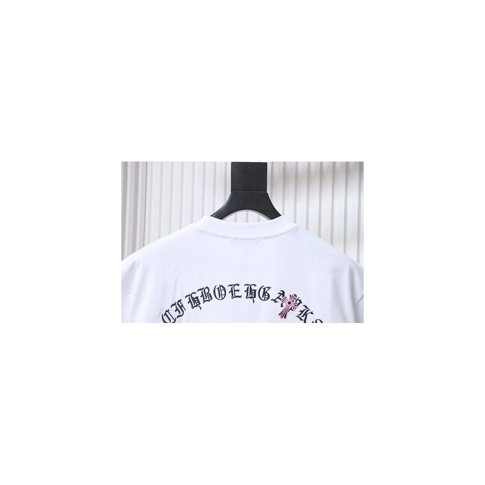 Chrome Hearts Sanskrit Cross Embroidered T-Shirt White,Chrome Hearts T-Shirts,T-Shirts,CLOTHES