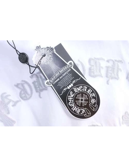 Chrome Hearts Sanskrit Cross Embroidered T-Shirt White,Chrome Hearts T-Shirts,T-Shirts,CLOTHES