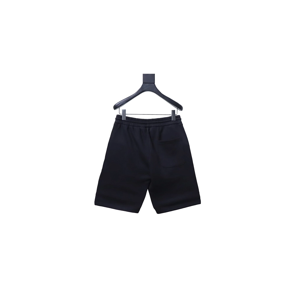 Dior Ink-Splatter Graffiti Embroidered Logo Shorts Black,Dior Shorts,Shorts,CLOTHES