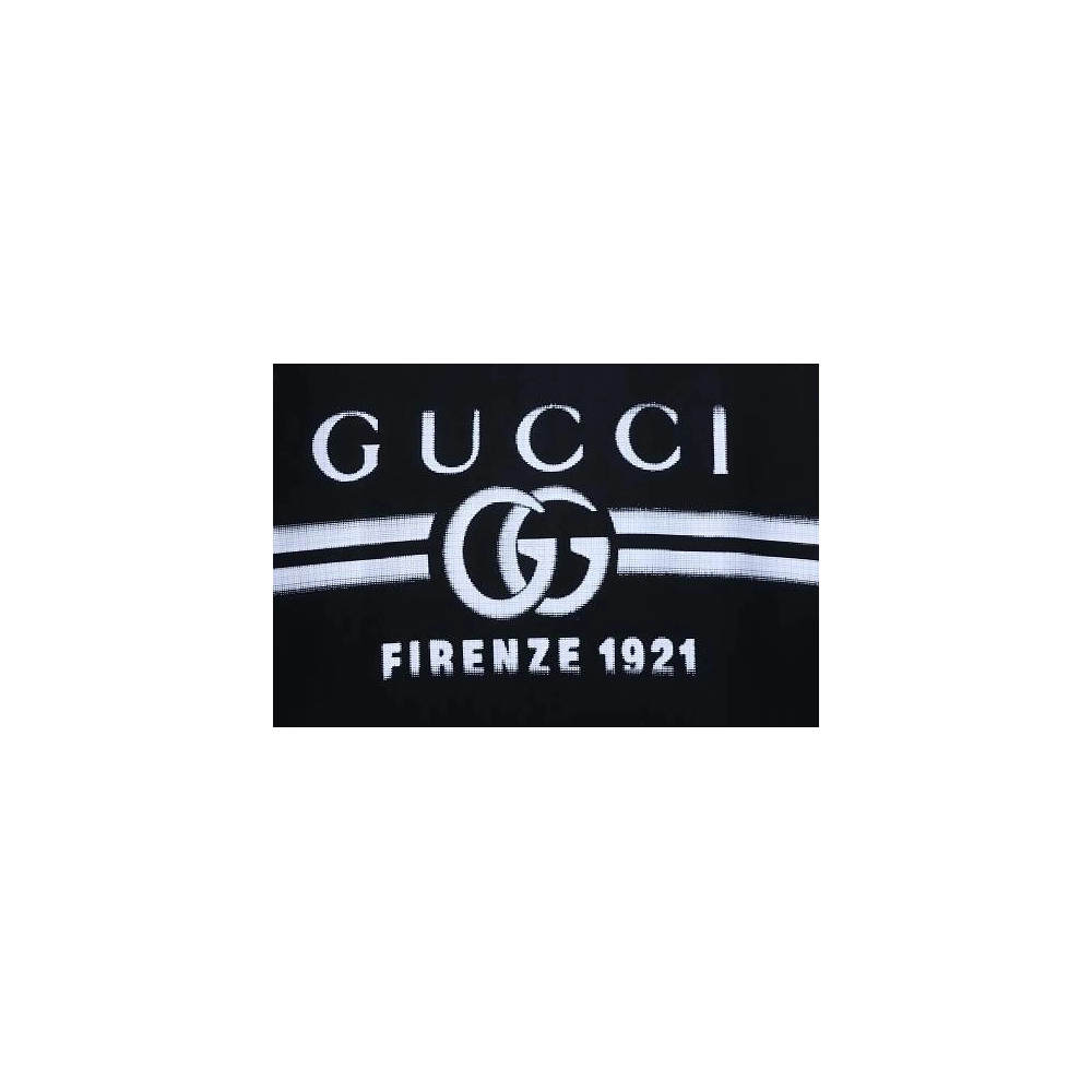 Gucci Black and White Gradient Belt Print T-shirt Black,Gucci T-shirts,T-Shirts,CLOTHES