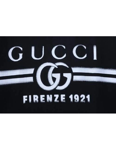 Gucci Black and White Gradient Belt Print T-shirt Black,Gucci T-shirts,T-Shirts,CLOTHES