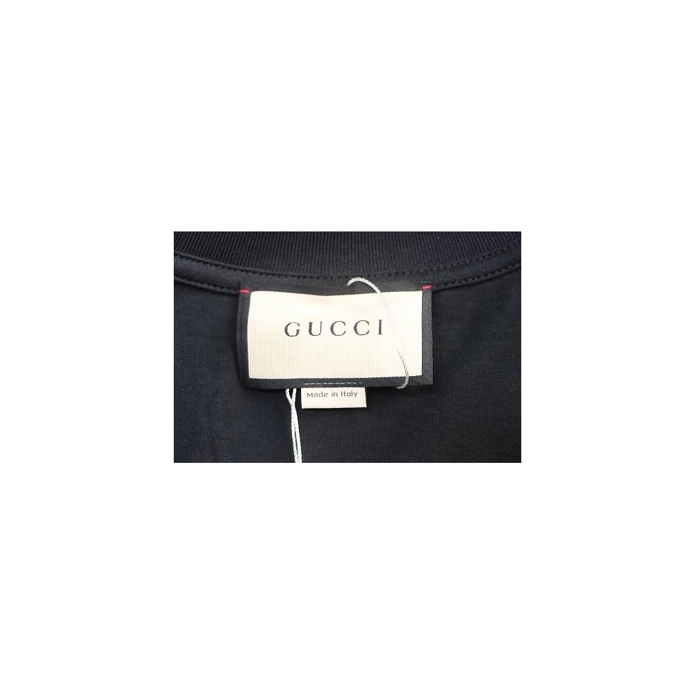 Gucci Black and White Gradient Belt Print T-shirt Black,Gucci T-shirts,T-Shirts,CLOTHES