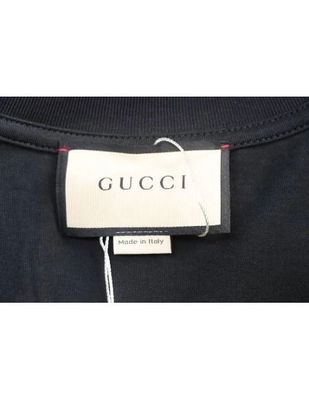 Gucci Black and White Gradient Belt Print T-shirt Black,Gucci T-shirts,T-Shirts,CLOTHES