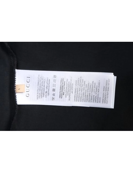 Gucci Black and White Gradient Belt Print T-shirt Black,Gucci T-shirts,T-Shirts,CLOTHES