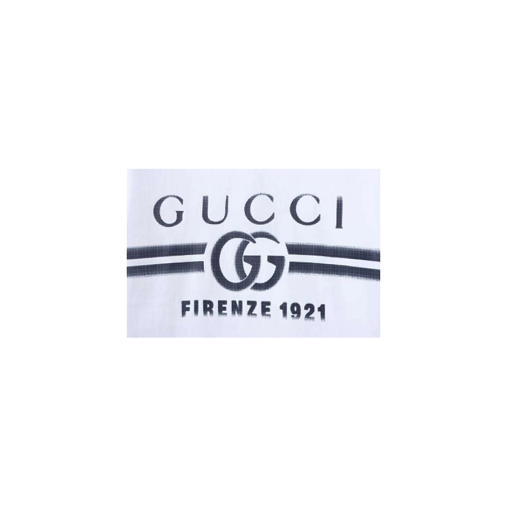 Gucci Black and White Gradient Belt Print T-shirt White,Gucci T-shirts,T-Shirts,CLOTHES